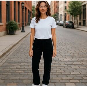 Ralph Lauren Pants Womens Size  8 Black Velvet Stretch Mid Rise Minimalist